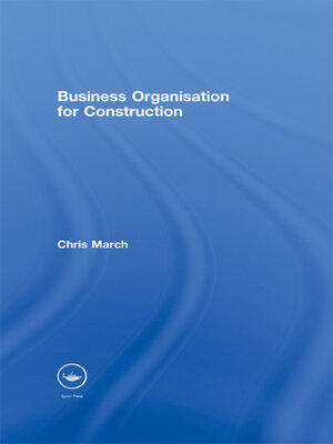 cover image of Business Organisation for Construction